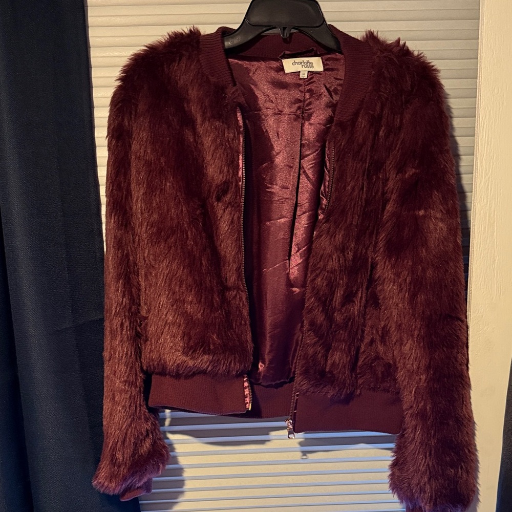 Charlotte Russe Maroon Teddy Jacket